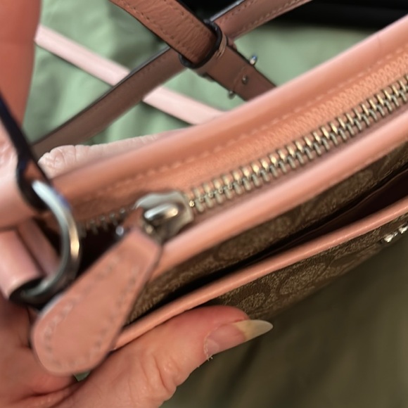 Coach Brown and Pink Women's crossbody Bag signature print - Picture 9 of 11